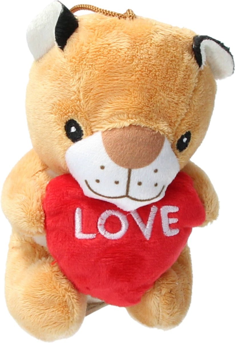 Pluche Knuffel beer met Hart Love |  Valentijnsdag Moederdag romantisch cadeau  | 15cm